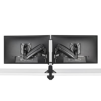 KX Low-Profile Dual Monitor Arm Column Desk Mount Black